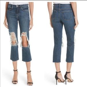 L’AGENCE Jordan Ripped Crop Bootcut Jean